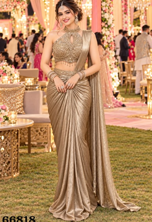 Gold Crush Contemporary Sari